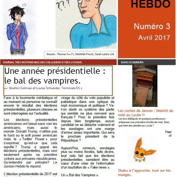 Janson Hebdo primé au concours Médiatiks 2017.