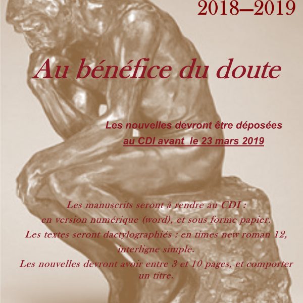 Concours de nouvelles lycée-CPGE 2018 – 2019